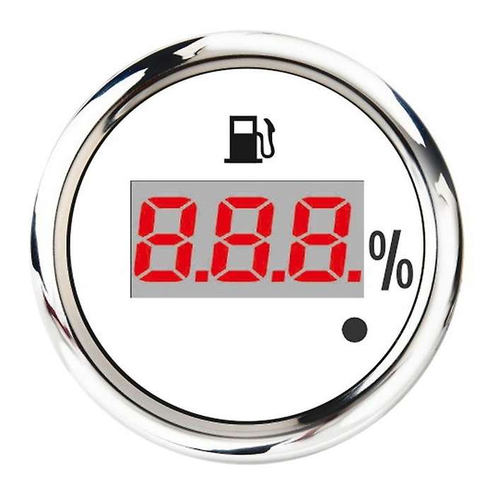 52mm Digital Fuel Level Gauge 0-190Ohm 240-33Ohm Universal Oil Tank Level Indicator Red Backlight wi