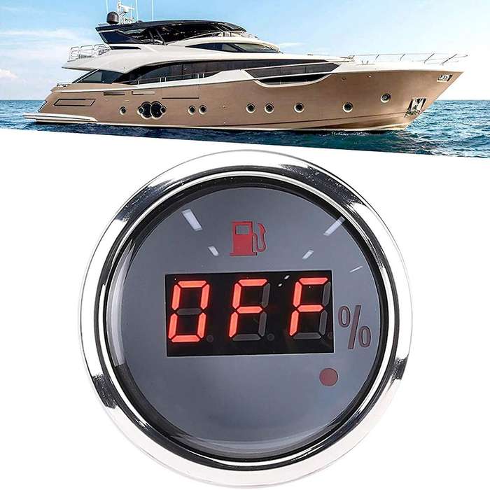 52mm Digital Fuel Level Gauge 0-190Ohm 240-33Ohm Universal Oil Tank Level Indicator Red Backlight wi