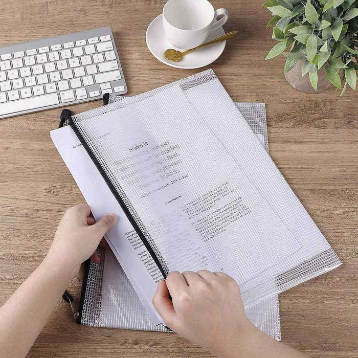 52Pcs Mesh Zipper Bag, A4 Folder Tabletop Game Bag with Zipper, Suitable for Classroom Office Travel