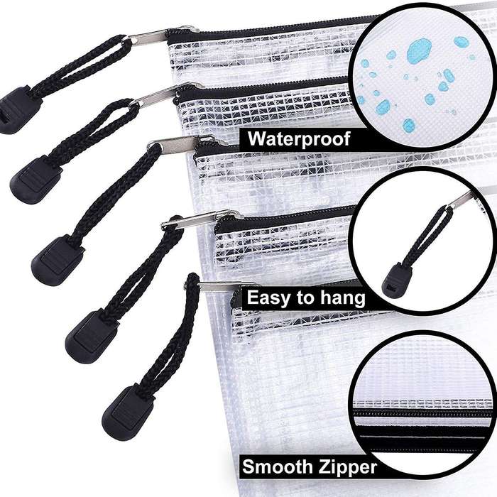 52Pcs Mesh Zipper Bag, A4 Folder Tabletop Game Bag with Zipper, Suitable for Classroom Office Travel
