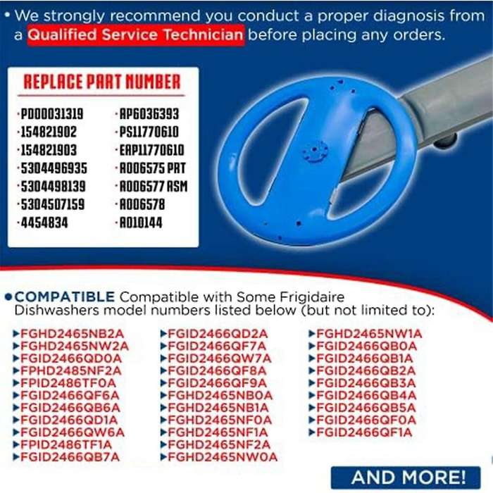 5304507158 for Lower Spray Arm Lower Cleaning Arm Assembly Dishwasher Accessories