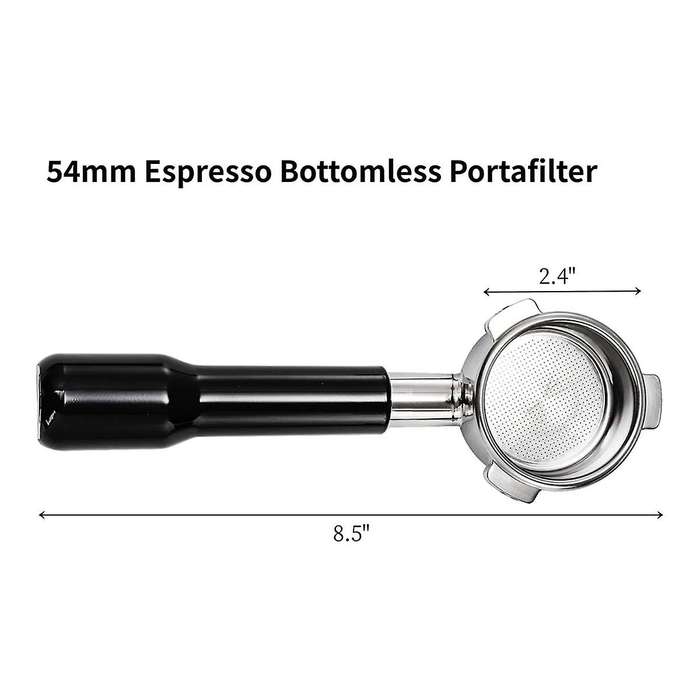 54mm Espresso Bottomless Portable Filter,Filter Basket & Solid Espresso Porta,for Espresso Machine