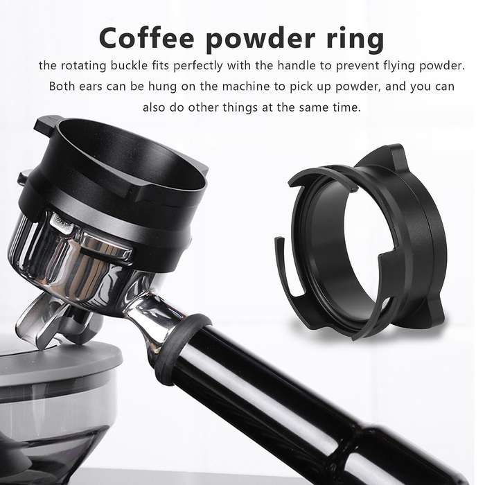 54mm Espresso Dosing Funnel Coffee Dosing Ring Rotatable Loop for 8 Series Coffee Machines(black)