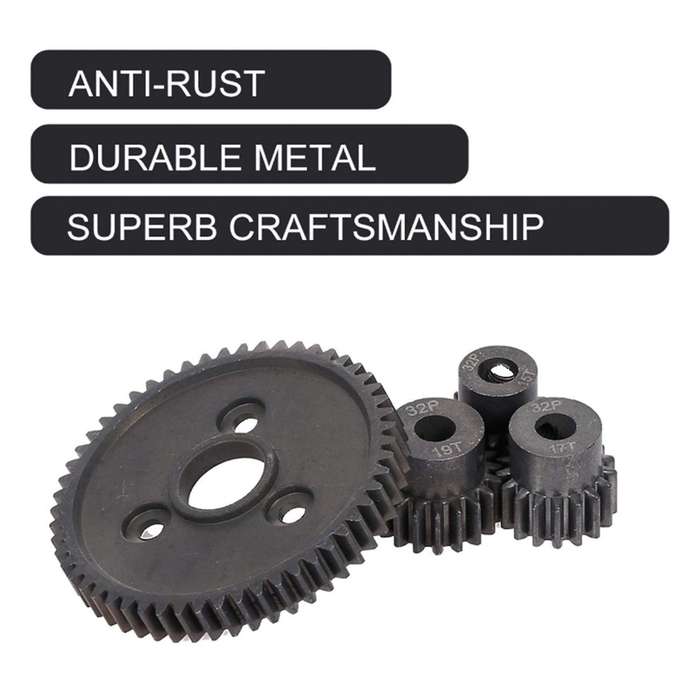 54T 0.8 32 Pitch Steel 3956 Spur Gear with 15T/17T/19T Gear Sets for Slash 4WD/2WD/VXL Part