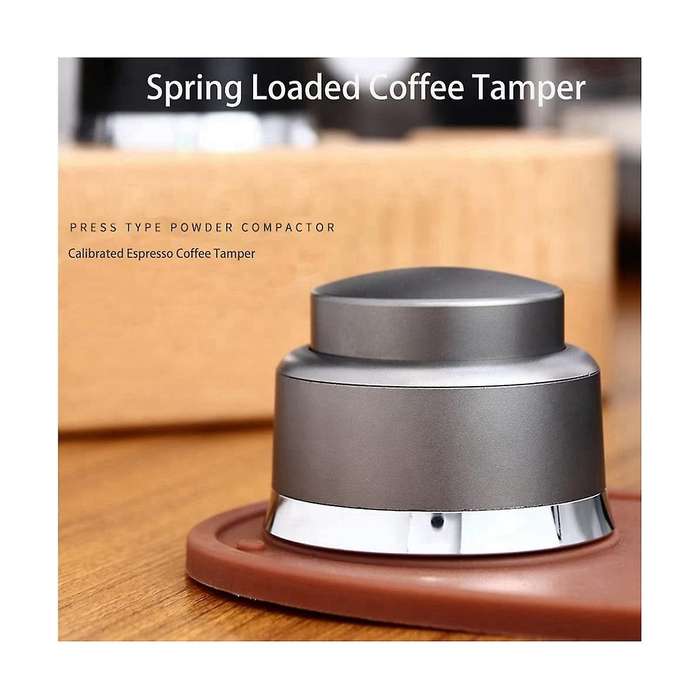 58mm Coffee Tamper 58mm Barista Coffee Powder Hammer with Calibrated Spring Loaded Stainless Steel E