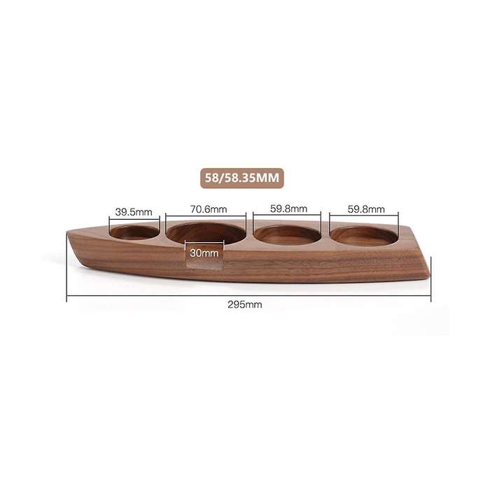 58mm Walnut Wood Coffee Powder Hammer Base Coffee Filter Screen Holder Coffee Maker Support Base Ra