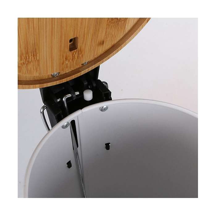 5l Round Foot Trash Can, White Household Trash Can with Lid, Suitable for Kitchen, Bedroom and Livin