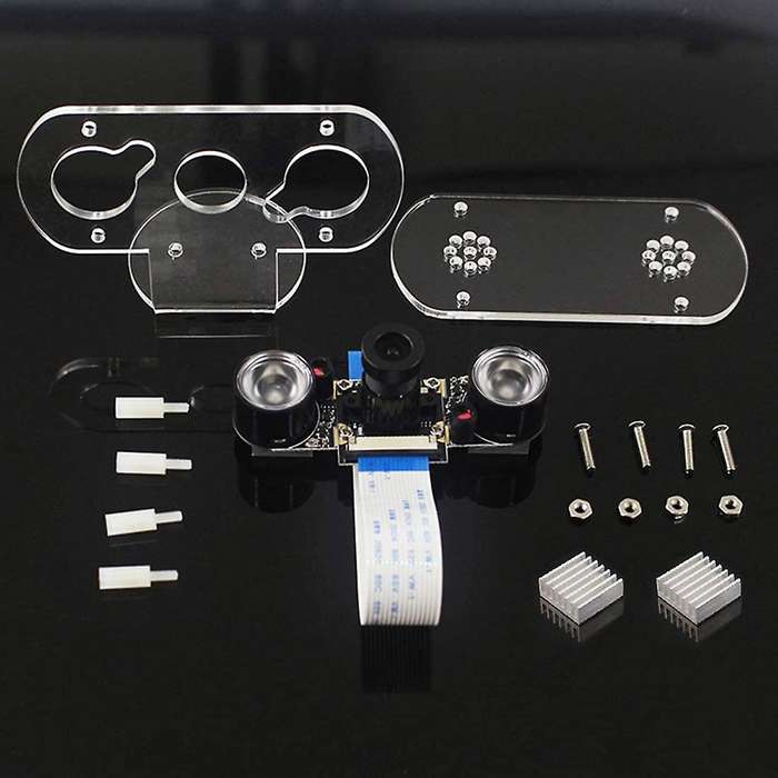 5mp Camera Module for Raspberry Pi 4b/3b+/3b/2b Infrared Night Vision 1080p Camera with Holder Case