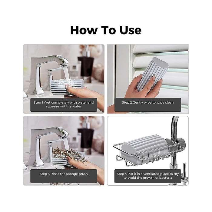 5-pack Damp Clean Duster Sponge, Sponge Cleaning Brush, Duster for Cleaning Blinds, Glass, Baseboar