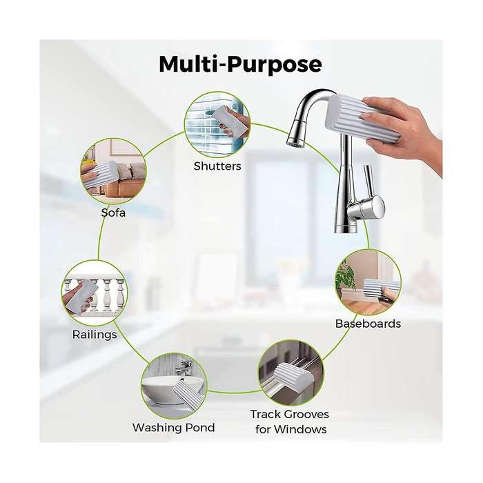 5-pack Damp Clean Duster Sponge, Sponge Cleaning Brush, Duster for Cleaning Blinds, Glass, Baseboar