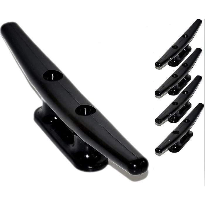 5Pack Black Nylon Boat Cleat 8Inch - Rope Cleat, Kayak, Boat Dock Cleats - Perfect for Marine, Deck,