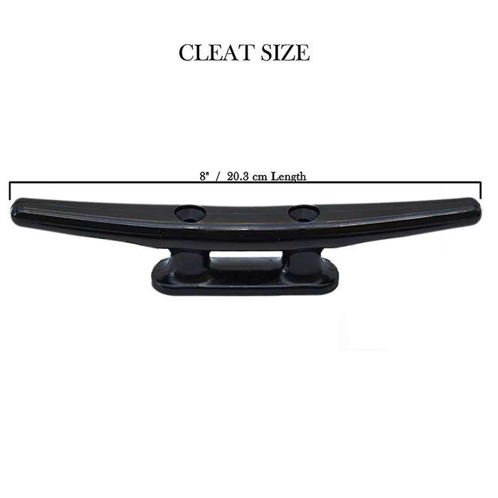 5Pack Black Nylon Boat Cleat 8Inch - Rope Cleat, Kayak, Boat Dock Cleats - Perfect for Marine, Deck,