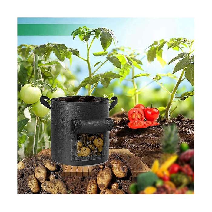 5packs 10 Gallon Potato Grow Bag, Heavy Duty Potato Bags for Growing Potatoes Fabric Potato Grow Ba