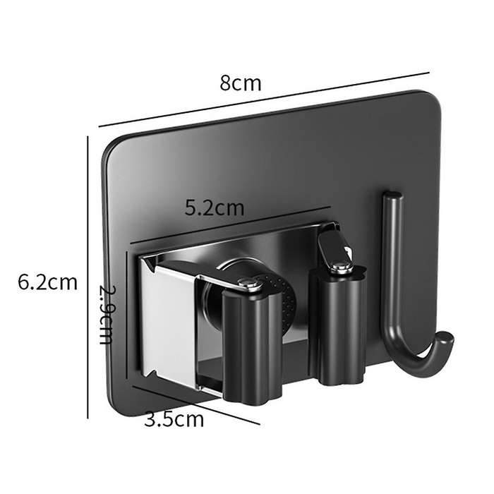 5pcs Broom and Mop Holder, Stainless Steel Broom Storage Holder, Self Adhesive Anti- Broom Holder Wa