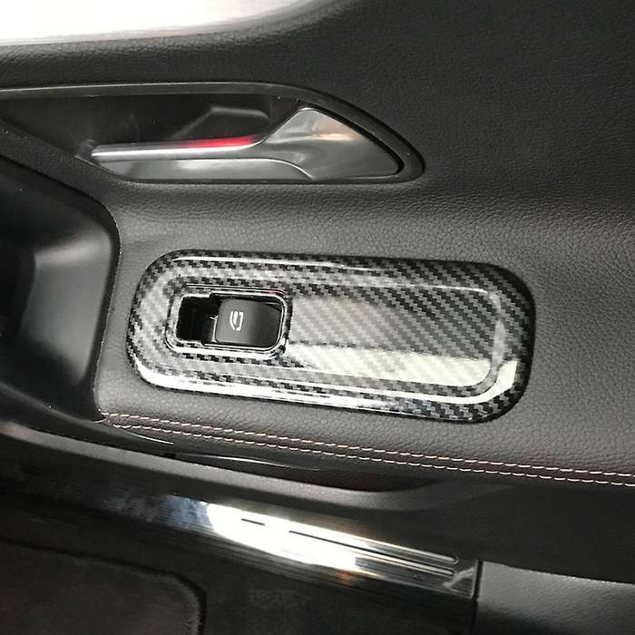 5Pcs Carbon Fiber Car Door Window Switch Cover Trim for W177 A-Class A200 A220 A250 2019 LHD