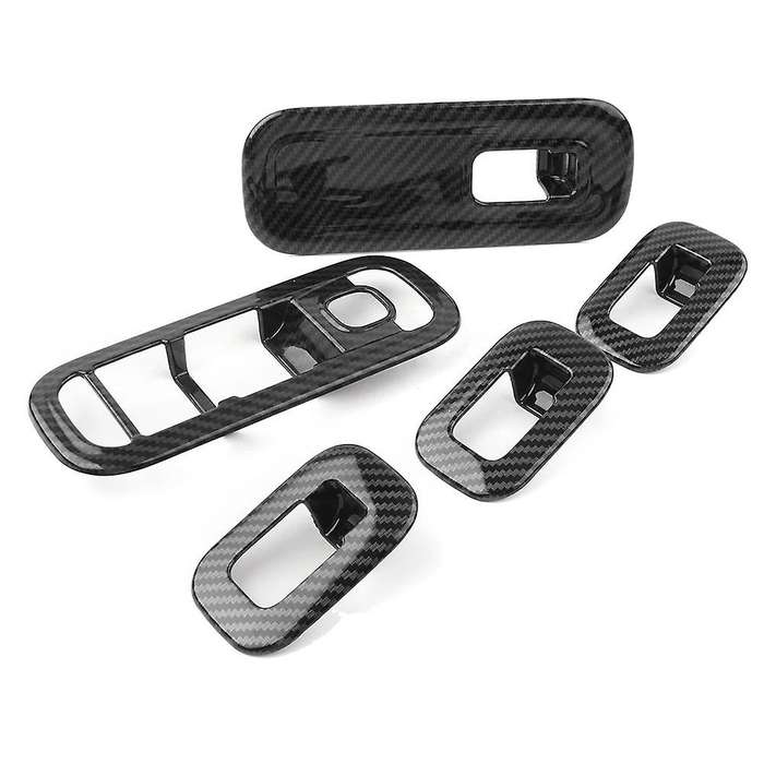 5Pcs Carbon Fiber Car Door Window Switch Cover Trim for W177 A-Class A200 A220 A250 2019 LHD