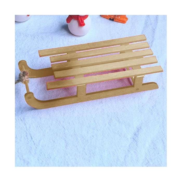 5pcs Christmas Decor Dining Table Decor Home Decor Wood Decor Wooden Sled Mini Wooden Christmas Ado