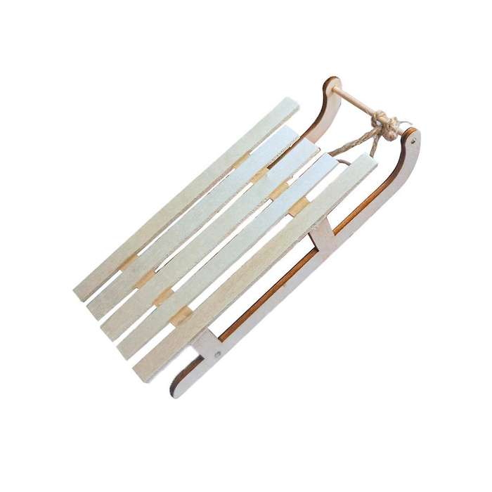 5pcs Christmas Decor Dining Table Decor Home Decor Wood Decor Wooden Sled Mini Wooden Christmas Ado