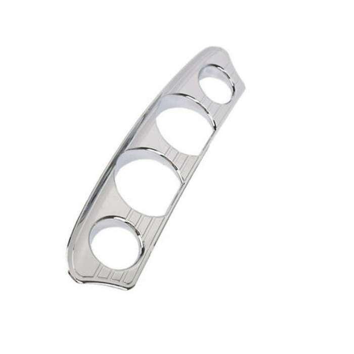 5Pcs Chrome Inner Fairing Tri-Line Gauge Stereo Bezel Trims Panel