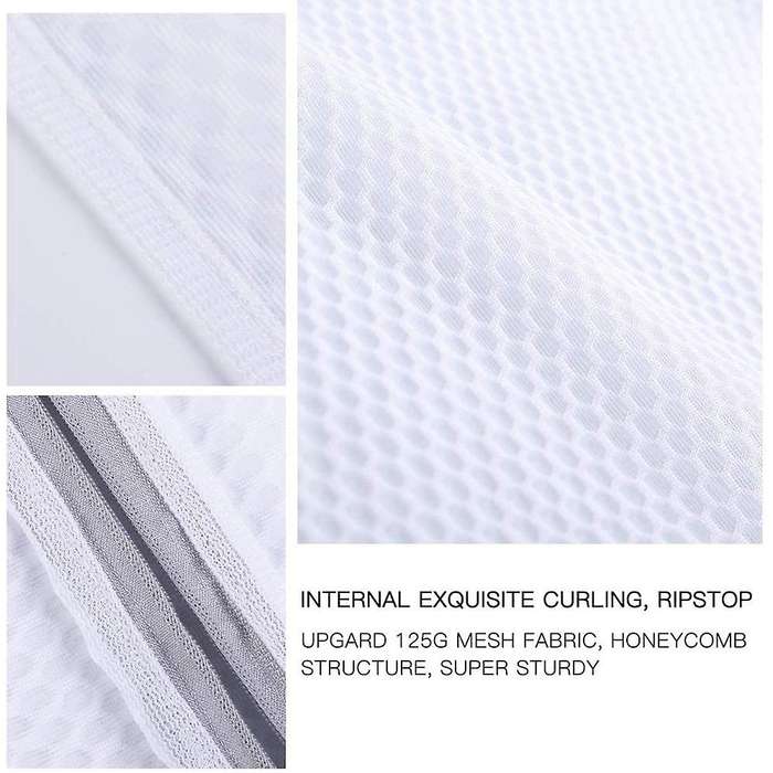 5Pcs Durable Honeycomb Mesh , Heavy Duty Net Fabric Reusable Wash Bag,Travel Storage Bag