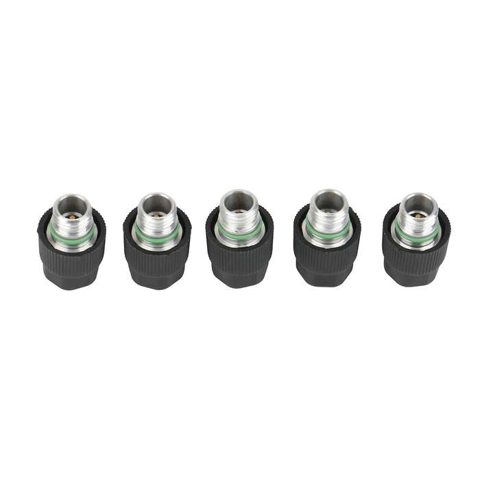 5Pcs High Side A/C Service Charge Port Ball Valve Cores with Caps Auto Air Conditioner System Repair