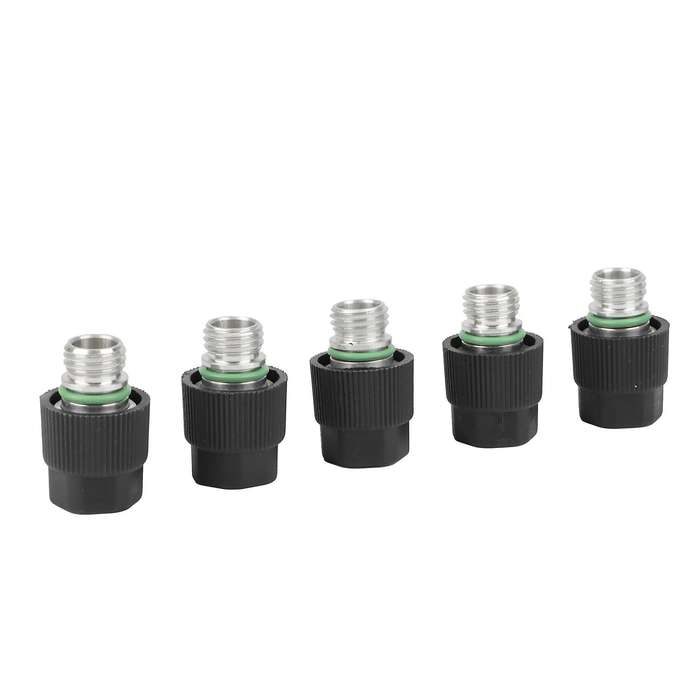 5Pcs High Side A/C Service Charge Port Ball Valve Cores with Caps Auto Air Conditioner System Repair