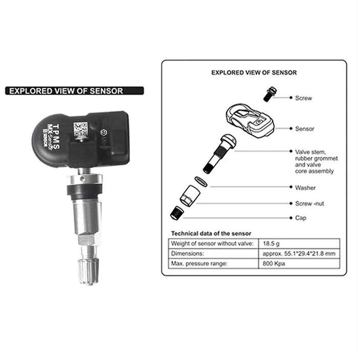 5Pcs Programmable MX Sensor 315MHZ+433MHz 2 in 1 Tire Pressure Sensor Monitor System Universal Edita