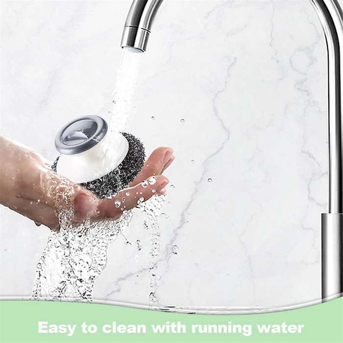 5Pcs Stainless Steel Scrubber with Handle,Heavy Duty Dish Scrubber Cleaning Brush for Pots, Pans