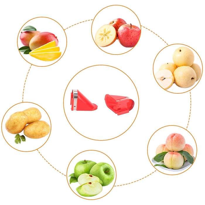 5pcs Stainless Steel Blades for Electric Potato Vegetable Fruit Peeler (red)