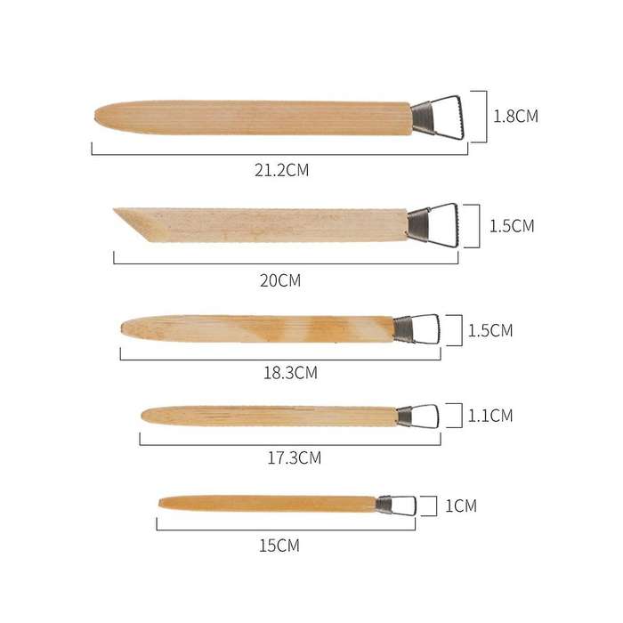 5Pcs/Lot Professional Bamboo Polymer Clay Tools Pottery Ceramic Scraper Modeling Carved Sludge Scul