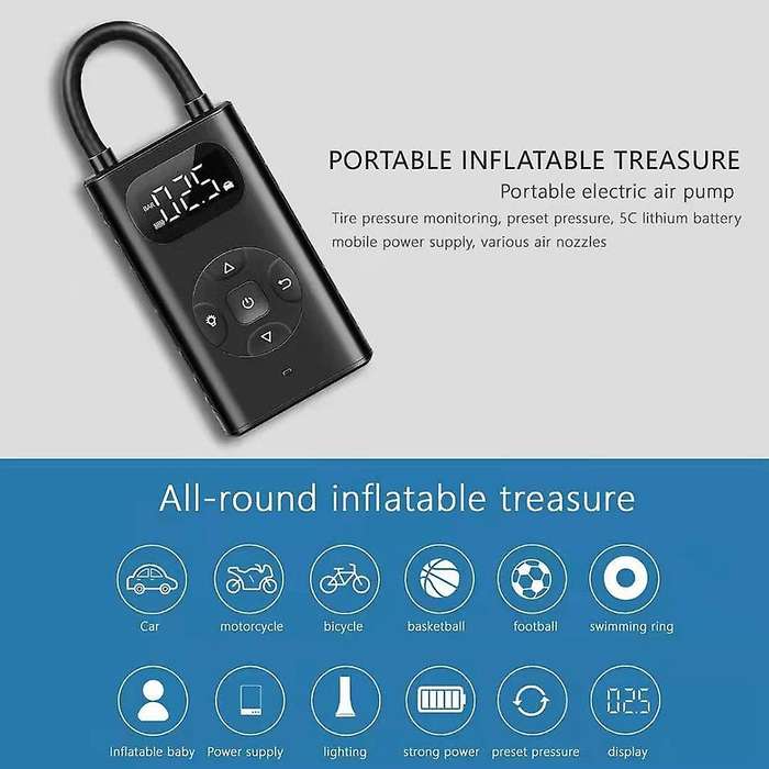 5V 150PSI Car Tire Pump USB Charging Mini Digital Air Pump Tire Inflator Portable Air Compressor for