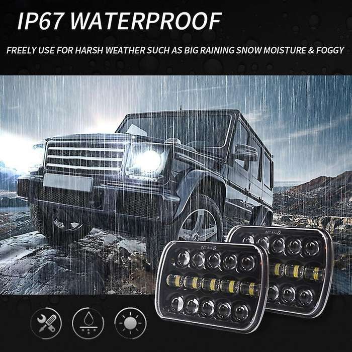 5X7 Inch 400W LED Head Light Lamp DRL Headlight Crystal Clear Hi-Lo Beam DRL Light for Truc