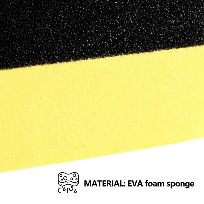 5x Professional Car Wheel Washer Curved Foam Sponge Pad Black+yellow