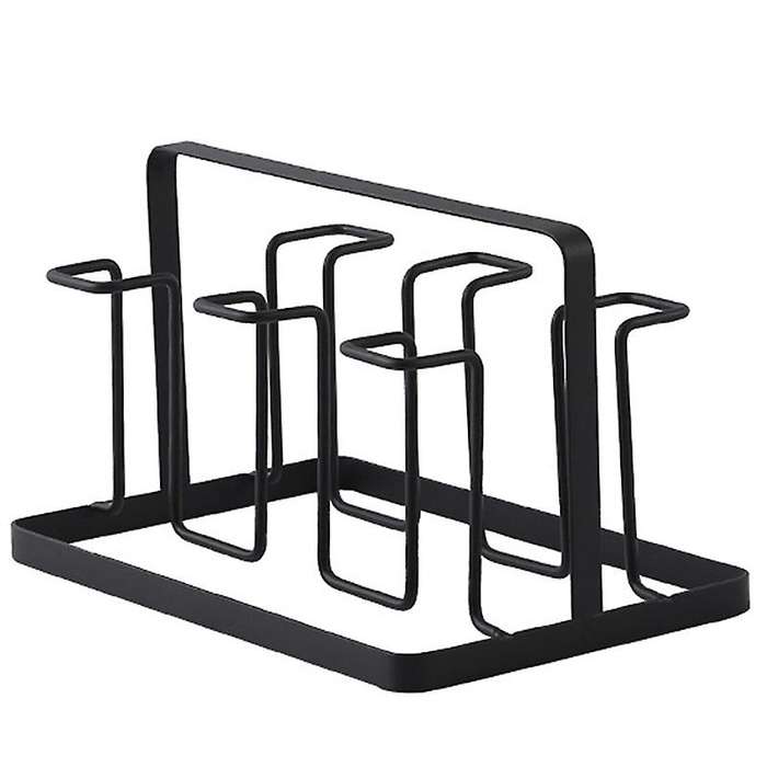 6 Glass Cups Stand Holder Drying Shelf Kitchen Water Cup Rack Home Hanging Drainer Storage Rack Acc