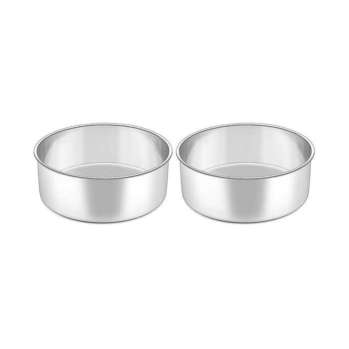 6 Inch Small Cake Tin Set 2pcs, Deep Round Baking Pan, Roasting Layer Cake Tin for Christams Birthda