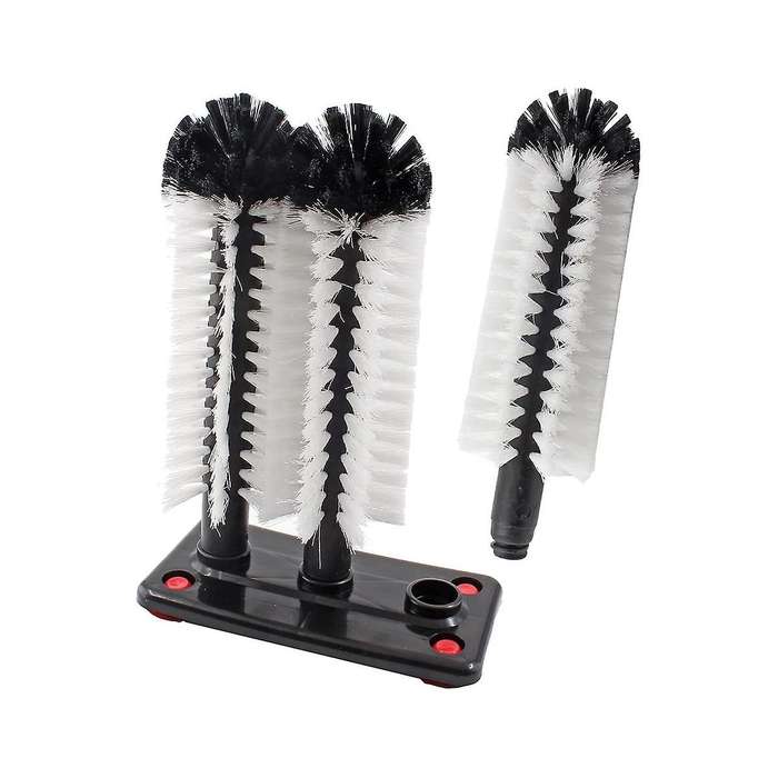6 Long Brush Bar Glass Washer with Suction Base, Commercial Brush Cleaner Bristle Brush for Kitchen