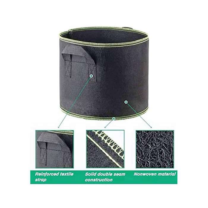 6 Pack Breathable Nonwoven Plant Grow Bags with Handles for Vegetables Flowers Vanilla Strawberry