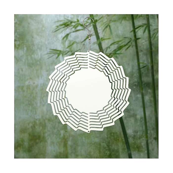 6 Pack 8 Inch Aluminum 3d Sublimation Wind Spinner Double Sided Circle Sublimation Garden Wind Spin