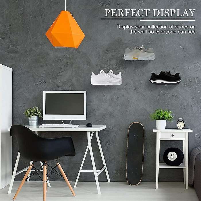 6 Pack Floating Shoe Shelves,black Acrylic Wall Mounted Shoe Display Shelves,for Display Collectible