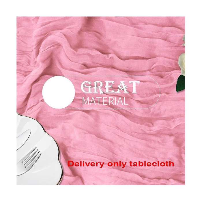 6 Pack Pink Cheesecloth Table Runner 35x120in Boho Gauze Table Runner for Wedding Bridal Baby Shower
