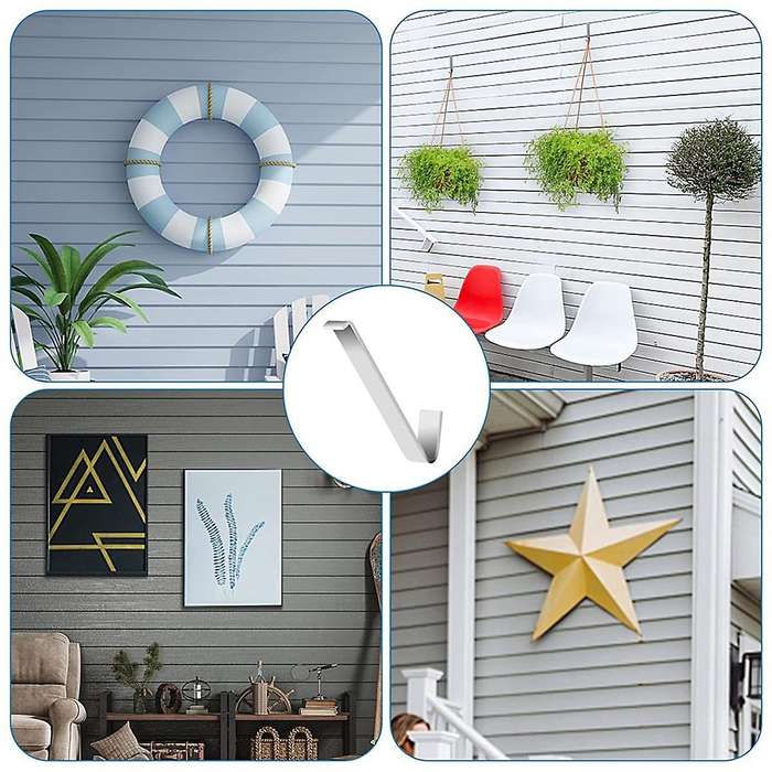 6 Pack No Damage Siding Hook, Metal Hook without Require Drilling, Hooks for Fiber Cement Board Sidi