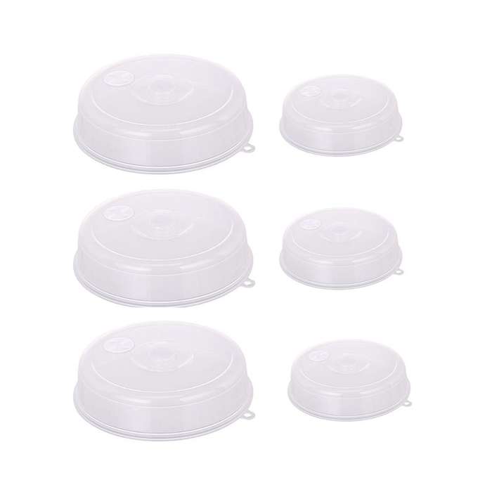 6 Pack Microwave Covers, Plastic Microwave Covers, Microwave Plate Covers for Food with Valve, 2 Si