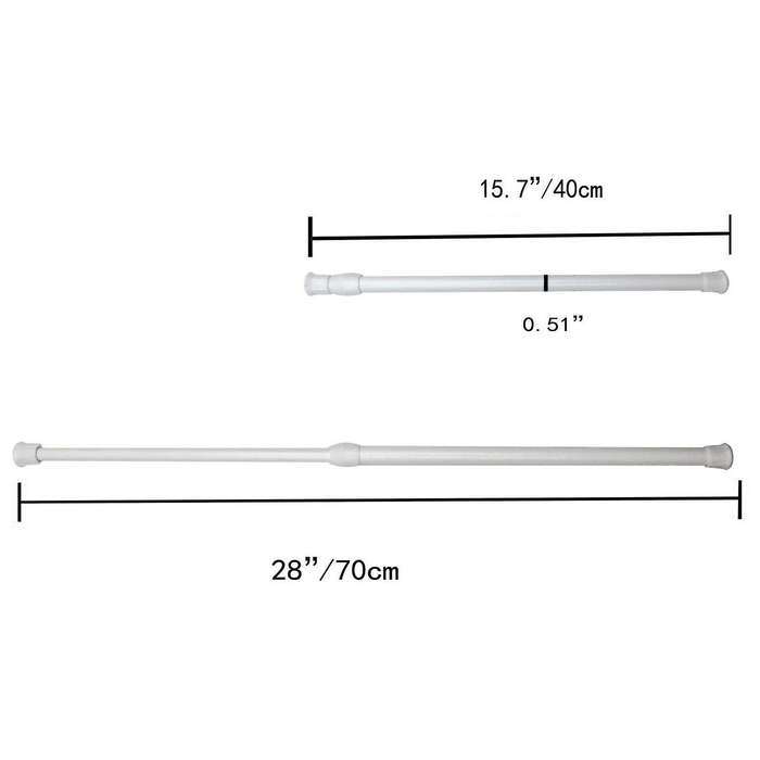 6 Pack Tension Rods, Adjustable Spring Cupboard Rod Curtain Rods White