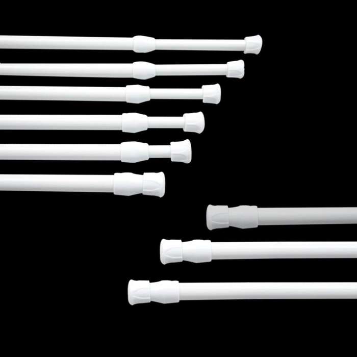 6 Pack Tension Rods, Adjustable Spring Cupboard Rod Curtain Rods White