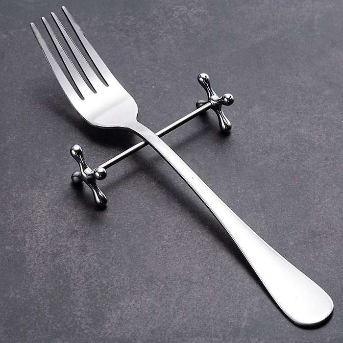 6 Pcs Alloy Chopsticks Rest Spoons Stand Forks Knives Holder Rack Stand Metal Craft Table Decoratio