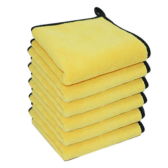 6 Pcs Car Wash Microfiber Towel Auto Cleaning Drying Cloth Hemming Super Absorbent 11.8X23.6.Inch