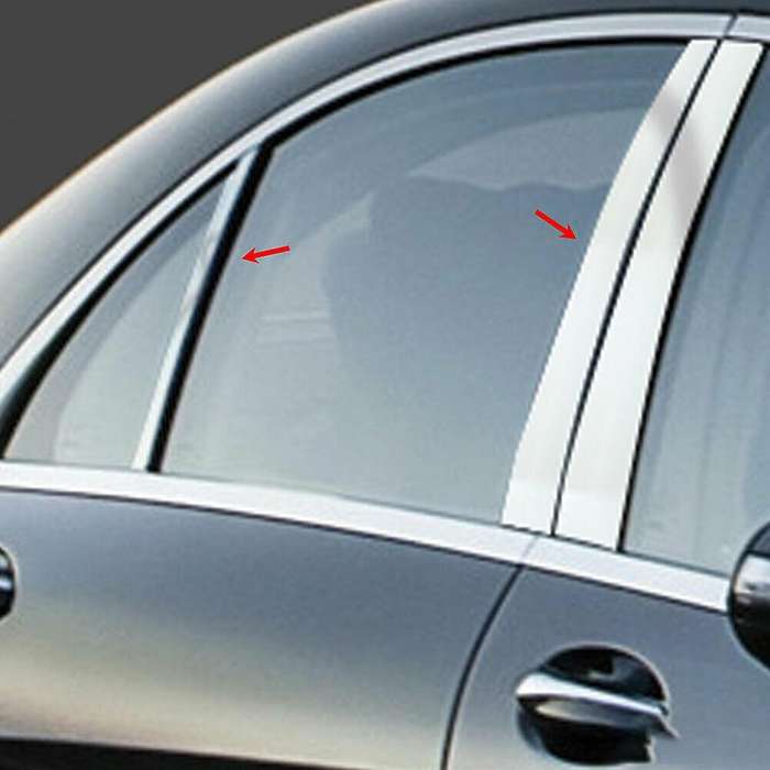 6 Pcs Car Window B Pillar Trim for S-Class W221 2007-2013