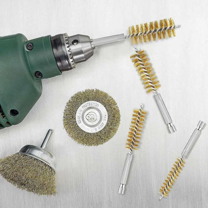 6 PCS Drilling Brush, Including Different Sizes of 1/4 Inch Hex Shank Cleaning Brush, Suitable for P