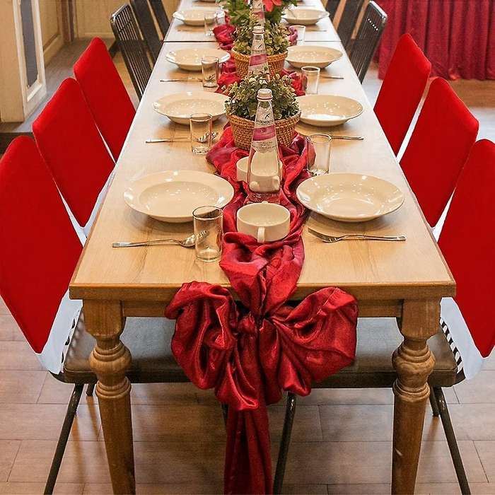 6 Pcs Christmas Chair Covers Santa Hat Chair Covers for Dining Room Holiday Christmas Decorations R