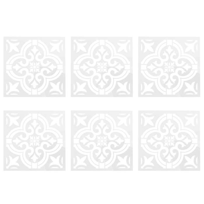 6 Pcs Diy Painting 30x30cm Vintage Flower Pattern Stencils Template for Tile Wall Floor Furniture P